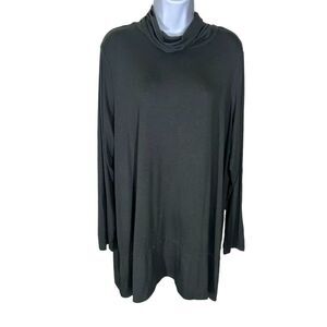 Joan Rivers Flowy Black Turtleneck Long Sleeve Tiered Top Women’s Size XL